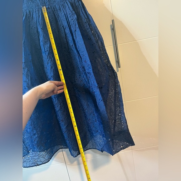 NWT French Connection Embroidered Strappy Midi Dress in Midnight Blue - Picture 15 of 17